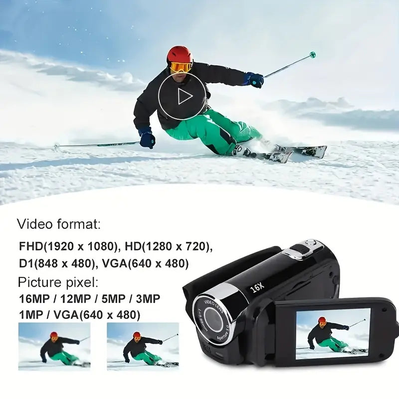 Black 270° Rotating LED Flip Screen Camera