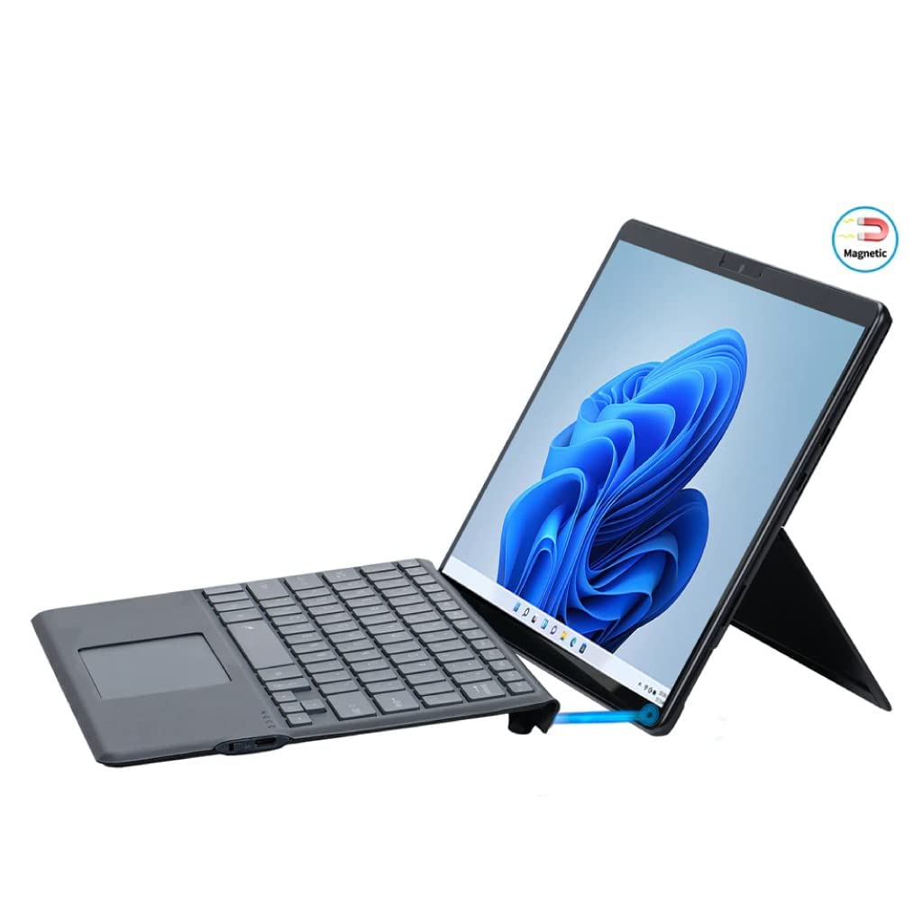 Surface Wireless Magnetic Keyboard Designed Surface Pro 11 2024, Pro 9 (2022) / Pro 8 (2021) / Pro X (2019) 13” with Backlight | Smart Touchpad | Bluetooth 5.0