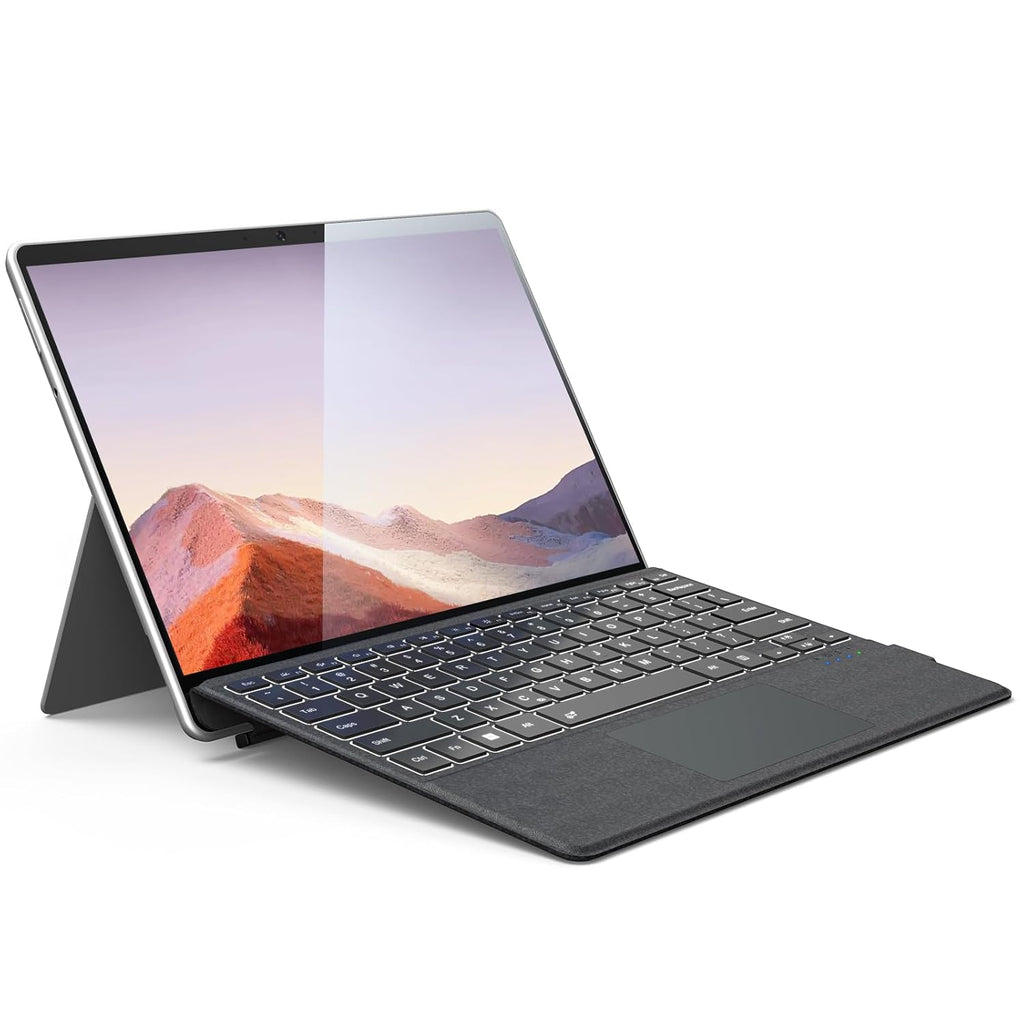 Surface Wireless Magnetic Keyboard Designed Surface Pro 11 2024, Pro 9 (2022) / Pro 8 (2021) / Pro X (2019) 13” with Backlight | Smart Touchpad | Bluetooth 5.0