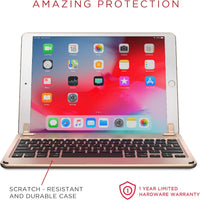 Brydge 10.5 Keyboard for iPad Pro 10.5-inch | Aluminum Bluetooth 4.2 Keyboard with Backlit Keys (Gold) Series II